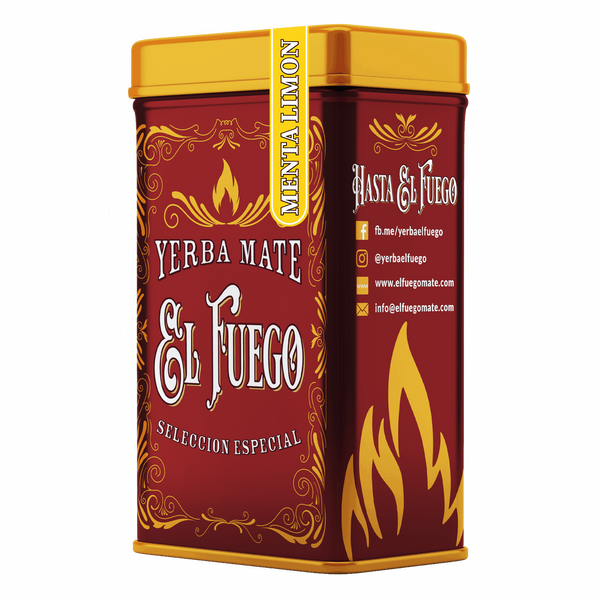 Yerbera – Metaldåse + El Fuego Menta Limon 0,5 kg