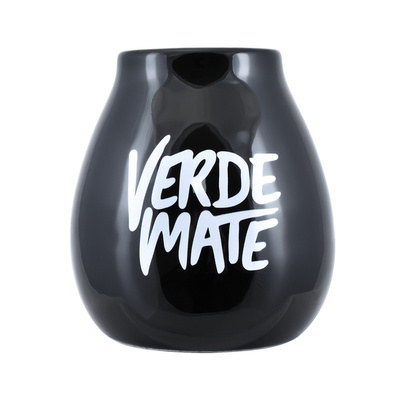 Keramisk mate-kop med Verde Mate-logo (sort) 350 ml