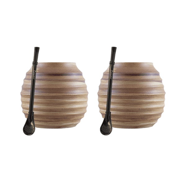 Sæt med Tilbehør til Yerba Mate: 2x Kalabas + 2x Bombilla