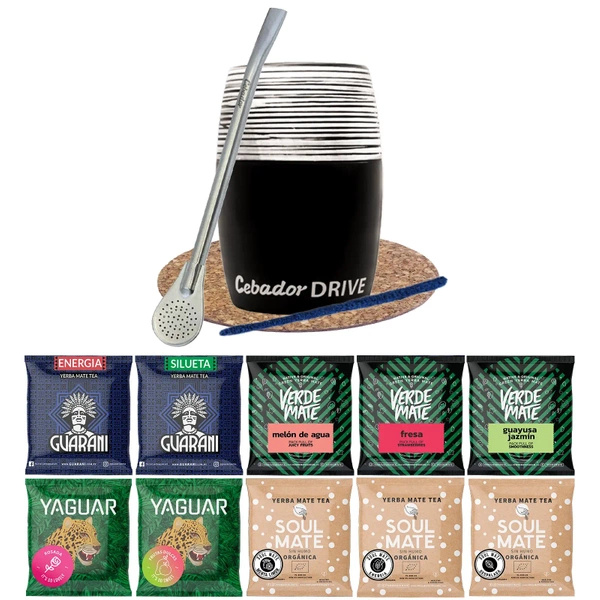 Sæt Yerba Verde Mate Green 10x50 Mate Cup Drive