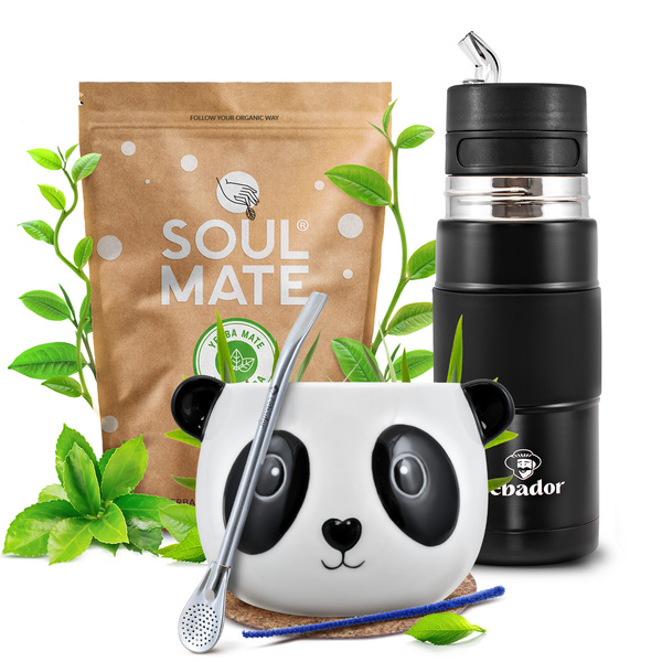 Yerba Mate Sæt Soul Mate Elaborada 500g 0,5kg Yerbomos + Kalabas + Bombilla