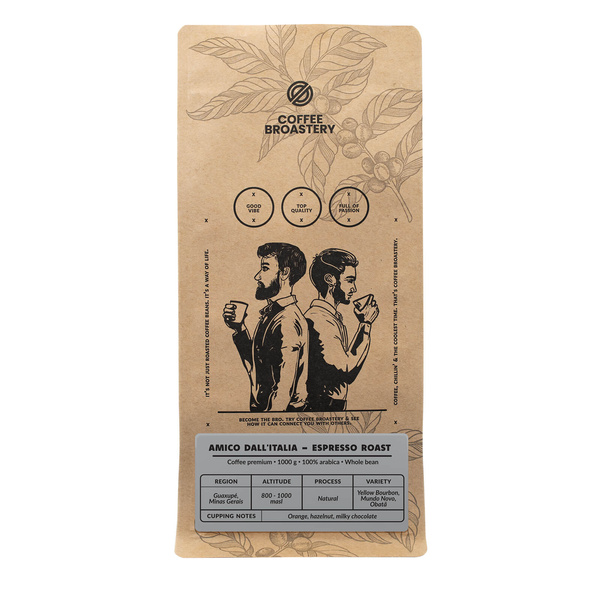 Bro Coffee Roastery - Helbønnekaffe Amico dall'Italia Espresso Roast 1kg