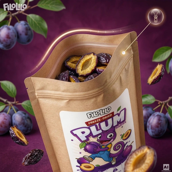 FiloLilo – Frysetørrede blommer (halve) 100 g
