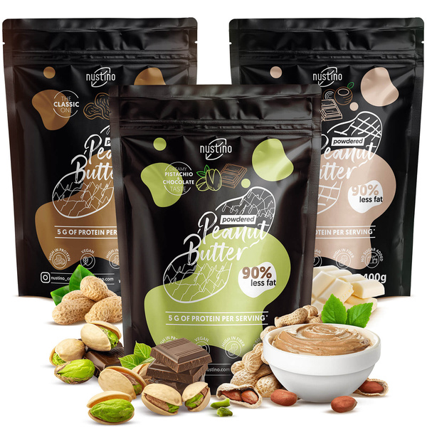 Sæt 3x Jordnøddesmørpulver Nustino