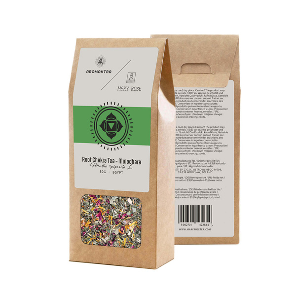 Sæt til rodchakraet (Muladhara): chakra-te + magisk sten