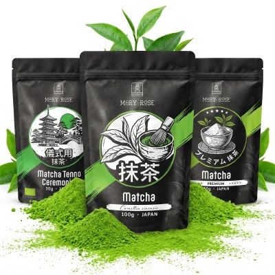 Sæt med 3 japanske økologiske matcha-teer: ceremoniel + premium + kulinarisk