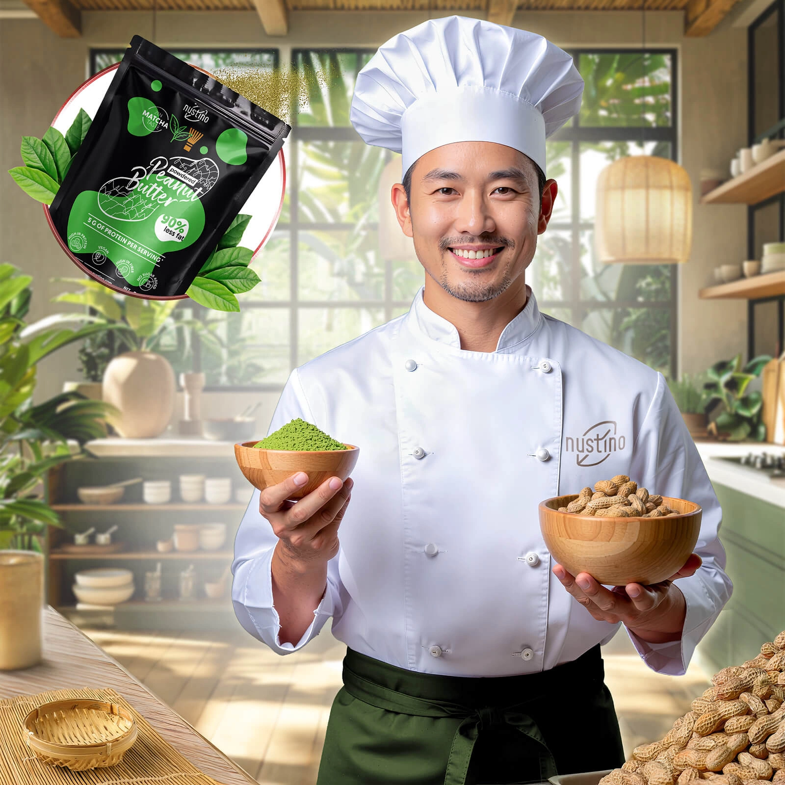 Nustino Matcha peanut butter powder