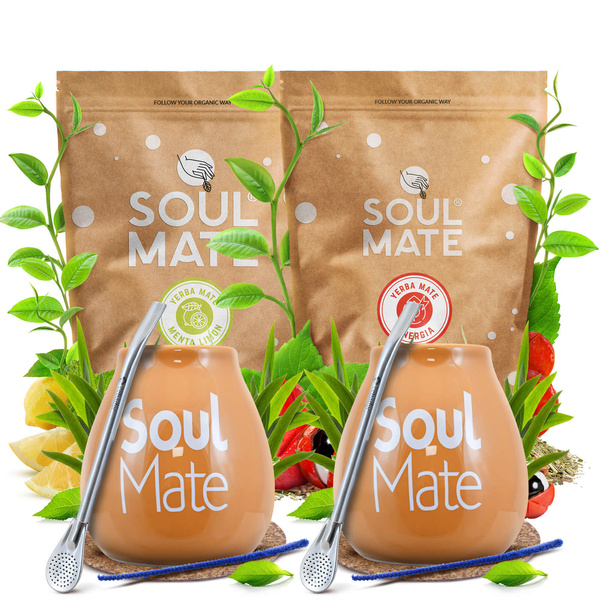 Sæt Yerba Soul Mate Bombilla Mate Cup til to personer