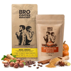 Sæt til Pumpkin Spice Latte: kaffe Bro Coffee Roastery Brazil Cerrado 1kg + Pumpkin Spice Latte Mix 100g