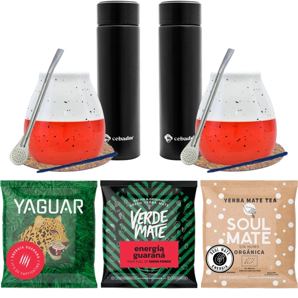 Yerba Mate startsæt til par termokander 3x50g