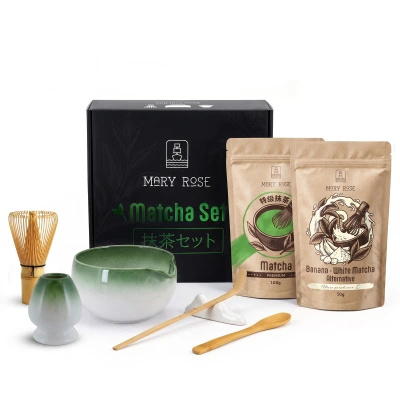 Gavesæt til farverig Matcha Latte: Matcha + White Matcha + tilbehør
