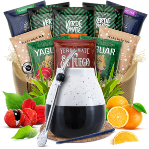 Gavesæt Yerba Mate kalabas bombilla 10x50g