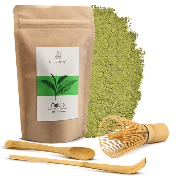 Sæt Traditionel Matcha 100g + Chasen + Chashaku