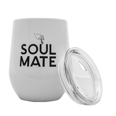 TermoLid - beholder i rustfrit stål med låg - Soul Mate (hvid) - 350 ml