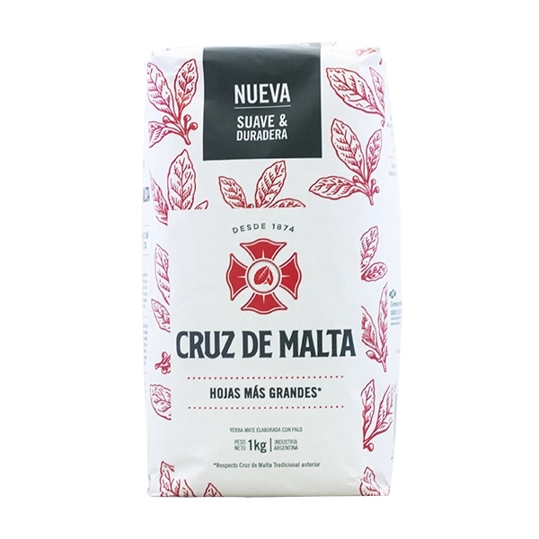 Yerba Mate Elaborada-sæt: El Fuego 1kg + Cruz de Malta 1kg