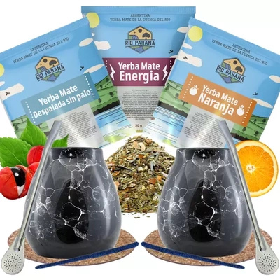 Yerba Mate Sæt TIL TO Kalabas + Bombilla