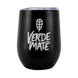 TermoLid – termokop til yerba mate med låg – Verde Mate (sort) – 350 ml