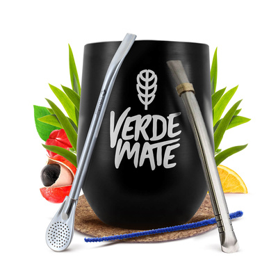 Yerba Mate-Sæt: Termisk Mate-Kop TermoLid + 2x Bombilla