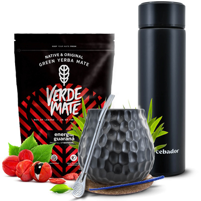 Yerba Mate Sæt Verde Mate 400g 0,4kg Termokande LED