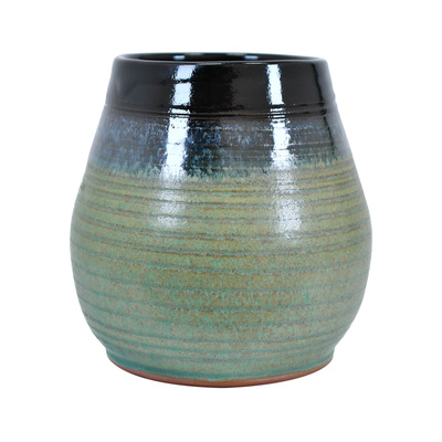Keramisk kalabas Niebla (sort-grøn) 300 ml – Crater-serien