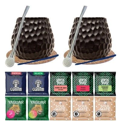 mate te Sæt til to Bombilla Gourd 10x50g