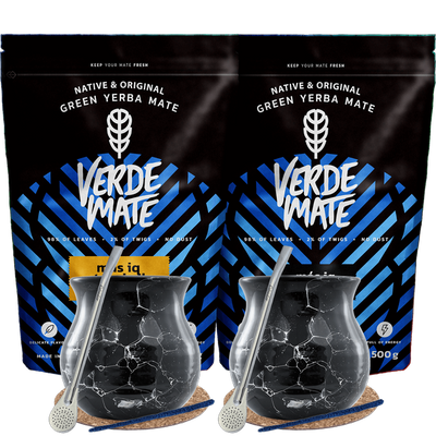 Yerba Mate Mas IQ sæt til to Bombilla 2x500