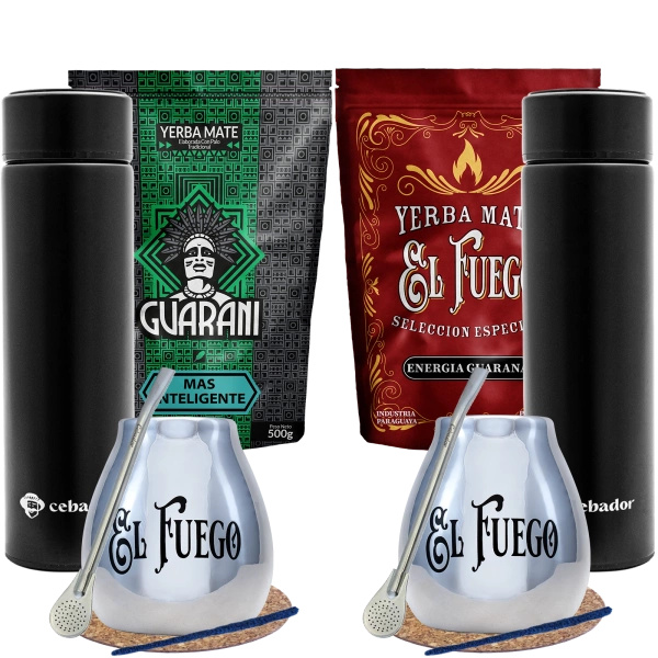 Yerba Mate sæt til to 2x0,5 kg termokande