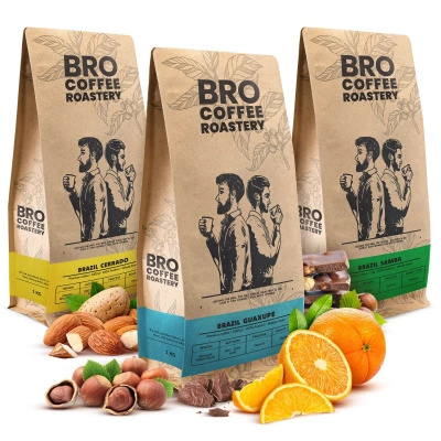 Sæt Bro Coffee Roastery Brazil Samba + Brazil Guaxupe + Brazil Cerrado 3x1kg (3kg)