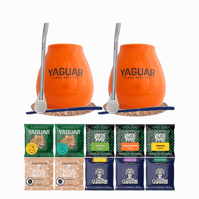 Yerba Mate Sæt 10x50 2x Kalabas + 2x Bombilla