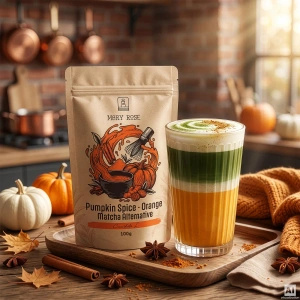 Sæt til farverig Matcha Latte: Matcha + Orange Matcha + tilbehør