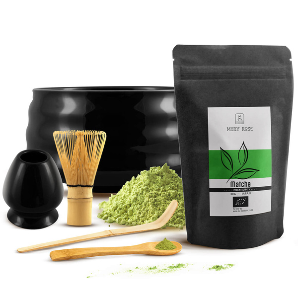 PREMIUM-sæt til brygning af matcha-te: japansk økologisk matcha 30g + tilbehør
