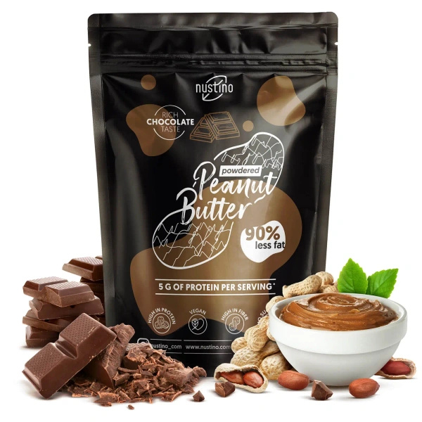 Nustino – Jordnøddesmør i pulverform – Chocolate (uden tilsat sukker) 400 g