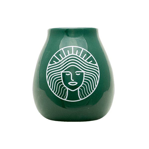 Keramisk mate-kop med Pachamama-logo (grøn) 350 ml