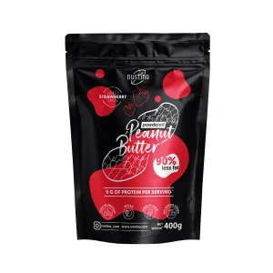 Nustino – Jordnøddesmør i pulverform – Strawberry (uden tilsat sukker) 400 g