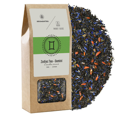 Aromantra x Mary Rose – Stjernetegn-te – Tvillingerne (sort te) 50 g