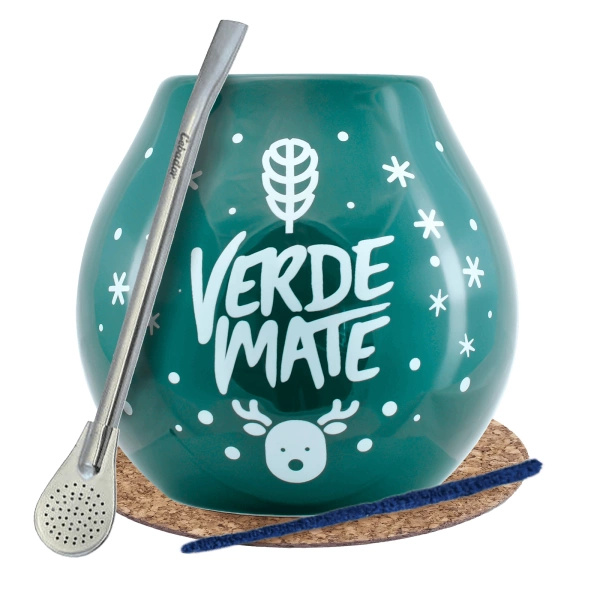 Yerba Mate Vintersæt Verde Mate kalabas + bombilla