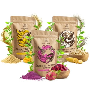 Sæt med farverige matchaer: Yellow Matcha + Pink Matcha + White Matcha