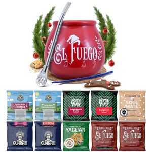 Yerba Mate 10x50g 500g prøvesæt + tilbehør