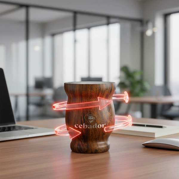 TermoMate Cebador – termokop til yerba mate – 190 ml (træfarve)