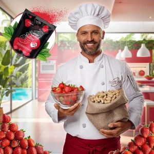 Nustino – Jordnøddesmør i pulverform – Strawberry (uden tilsat sukker) 400 g