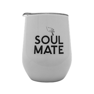 TermoLid – termokop til yerba mate med låg – Soul Mate (hvid) – 350 ml