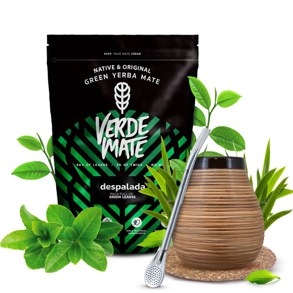 Yerba Mate Sæt Verde Mate 400g 0,4kg Kalabas + Bombilla