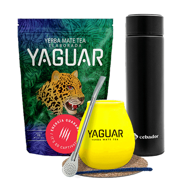 Sæt Yerba Mate Yaguar Energia 500g 0,5kg termokande