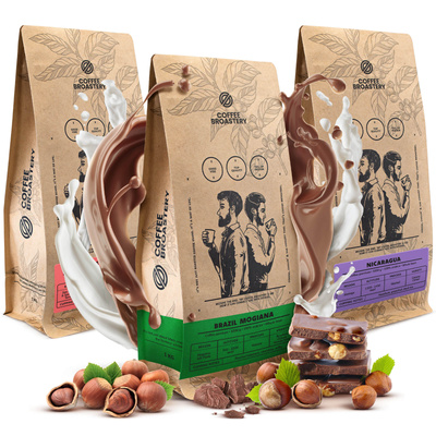 Kaffesæt Bro Coffee Roastery Costa Rica San Rafael + Nicaragua Colibrí Azul + Brazil Samba 3x1kg (3kg)