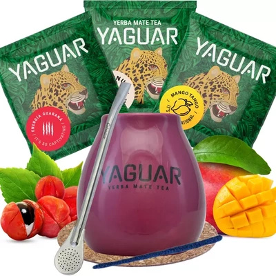 Sæt Yerba Mate Guarana BIG Calabash Bombilla