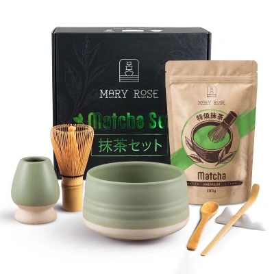 Gavesæt: matcha + matchawan + bambustilbehør