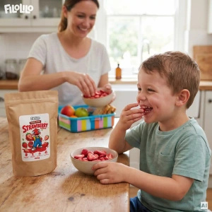 FiloLilo – Frysetørrede jordbær (skiver) 100 g