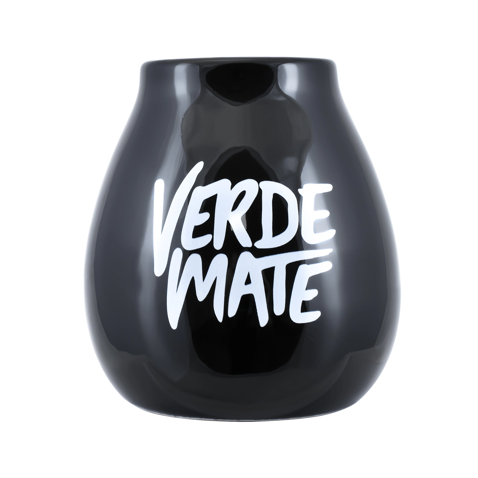 Sort keramisk mate-kop med Verde Mate-logo 350 ml
