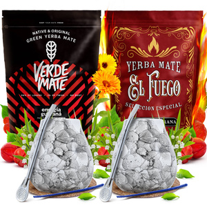 Yerba Mate Sæt TIL TO Kalabas Bombilla 1000g