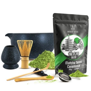 Ceremonielt sæt til brygning af matcha-te: japansk økologisk matcha 30g + tilbehør